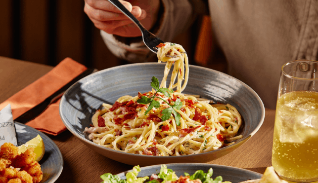 Pasta dish at Prezzo restaurant